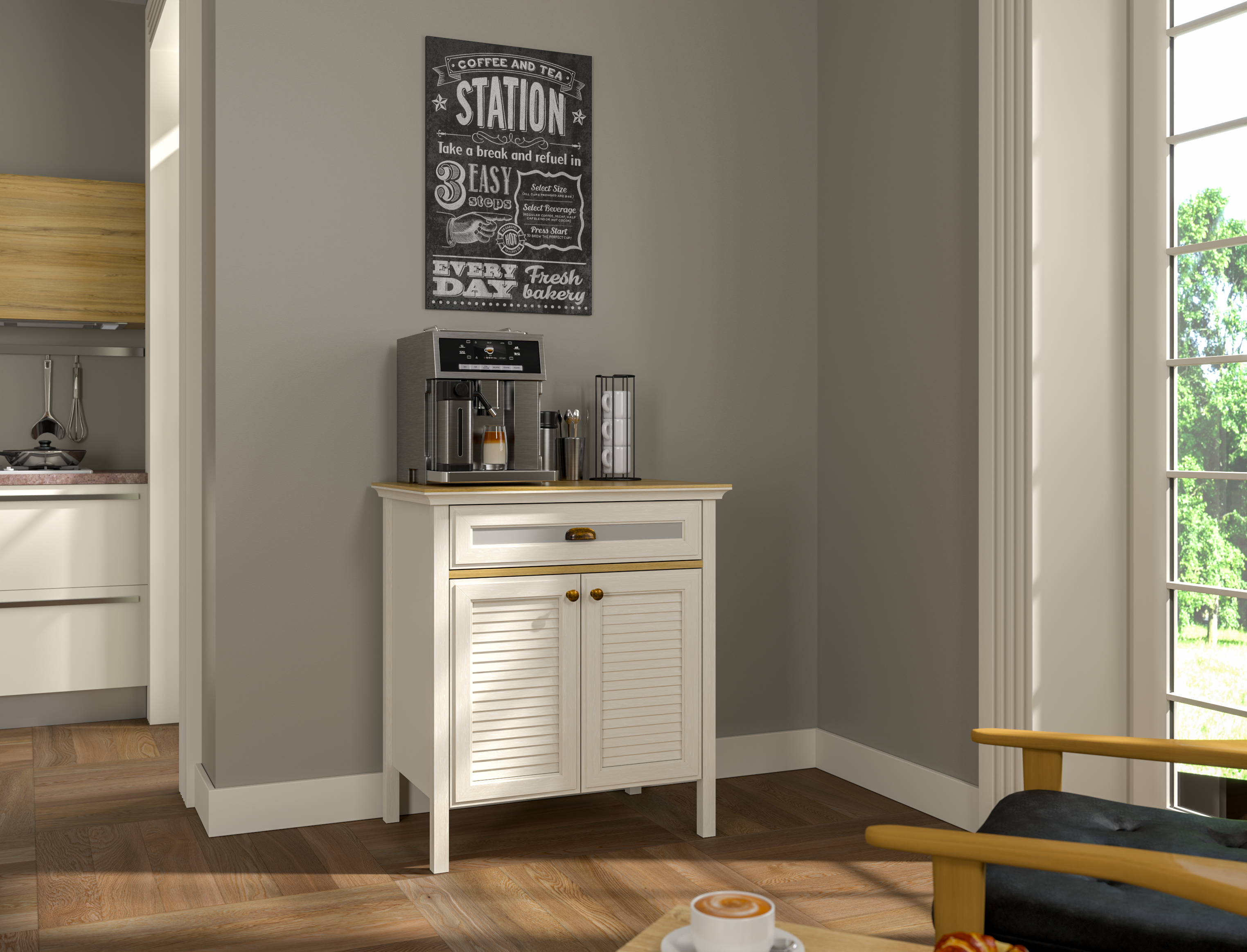 Misto Yarım Kahve Dolap (80cm)